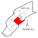 Map of Mifflin County Pennsylvania Highlighting Granville Township